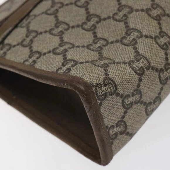 GUCCI GG Plus Supreme Clutch Bag PVC Leather Beige Auth bs25739 - Picture 5 of 16